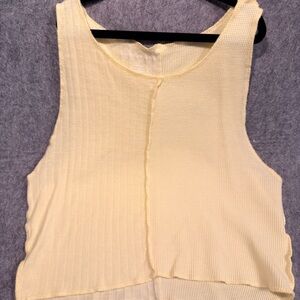 American Eagle Cropped Yellow Sleeveless Knit Top